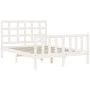Weißer Massivholzbettrahmen mit Kopfteil 140x190 cm von vidaXL, Betten und Lattenroste - Ref: Foro24-3192082, Preis: 133,54 €...