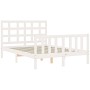 Weißer Massivholzbettrahmen mit Kopfteil 140x190 cm von vidaXL, Betten und Lattenroste - Ref: Foro24-3192082, Preis: 137,67 €...