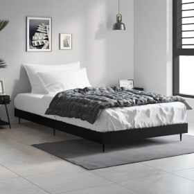 Schwarzer Bettrahmen aus Holzwerkstoff, 100 x 200 cm von vidaXL, Betten und Lattenroste - Ref: Foro24-832262, Preis: 88,95 €,...