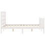 Weißer Massivholzbettrahmen mit Kopfteil 140x190 cm von vidaXL, Betten und Lattenroste - Ref: Foro24-3192082, Preis: 137,67 €...