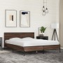 Estructura cama madera ingeniería metal marrón roble 150x200 cm