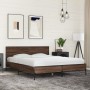 Estructura cama madera ingeniería metal marrón roble 160x200 cm