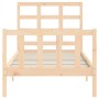 Bed frame with solid wood headboard 90x200 cm by vidaXL, Beds and slatted bases - Ref: Foro24-3192086, Price: 87,59 €, Discou...