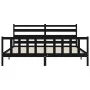 Bed frame with black solid wood headboard 200x200 cm by vidaXL, Beds and slatted bases - Ref: Foro24-3192060, Price: 201,10 €...