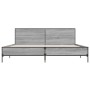 Estructura cama madera ingeniería metal gris Sonoma 200x200 cm