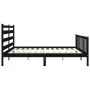 Bed frame with black solid wood headboard 200x200 cm by vidaXL, Beds and slatted bases - Ref: Foro24-3192060, Price: 201,10 €...