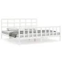 White solid wood bed frame with headboard 200x200 cm by vidaXL, Beds and slatted bases - Ref: Foro24-3192122, Price: 152,23 €...