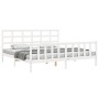 White solid wood bed frame with headboard 200x200 cm by vidaXL, Beds and slatted bases - Ref: Foro24-3192122, Price: 154,54 €...