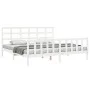 White solid wood bed frame with headboard 200x200 cm by vidaXL, Beds and slatted bases - Ref: Foro24-3192122, Price: 152,23 €...