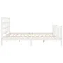 White solid wood bed frame with headboard 200x200 cm by vidaXL, Beds and slatted bases - Ref: Foro24-3192122, Price: 152,23 €...