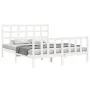 White solid wood bed frame with headboard 160x200 cm by vidaXL, Beds and slatted bases - Ref: Foro24-3192112, Price: 140,12 €...