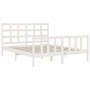 White solid wood bed frame with headboard 160x200 cm by vidaXL, Beds and slatted bases - Ref: Foro24-3192112, Price: 143,95 €...