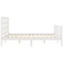 White solid wood bed frame with headboard 160x200 cm by vidaXL, Beds and slatted bases - Ref: Foro24-3192112, Price: 143,95 €...