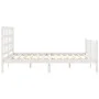 White solid wood bed frame with headboard 160x200 cm by vidaXL, Beds and slatted bases - Ref: Foro24-3192112, Price: 140,12 €...