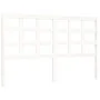 White solid wood bed frame with headboard 160x200 cm by vidaXL, Beds and slatted bases - Ref: Foro24-3192112, Price: 140,12 €...
