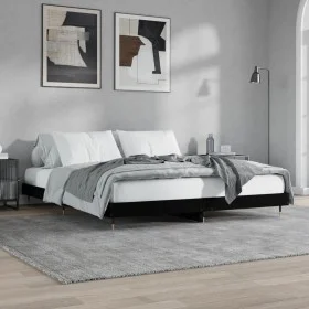 Schwarzer Bettrahmen aus Holzwerkstoff, 200 x 200 cm von vidaXL, Betten und Lattenroste - Ref: Foro24-832110, Preis: 122,06 €...
