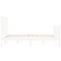 Double bed frame with white solid wood headboard by vidaXL, Beds and slatted bases - Ref: Foro24-3192137, Price: 135,50 €, Di...