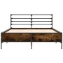 Estructura cama madera ingeniería metal roble ahumado 120x200cm