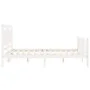 Double bed frame with white solid wood headboard by vidaXL, Beds and slatted bases - Ref: Foro24-3192172, Price: 164,98 €, Di...