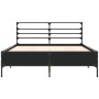 Estructura de cama madera de ingeniería y metal negro 140x200cm