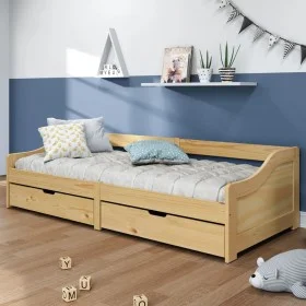 IRUN sofa bed with 2 solid pine wood drawers 90x200cm by vidaXL, Beds and slatted bases - Ref: Foro24-3185209, Price: 225,27 ...