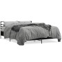 Estructura de cama madera de ingeniería y metal negro 150x200cm