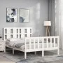 Weißer Massivholzbettrahmen mit Kopfteil 120x200 cm von vidaXL, Betten und Lattenroste - Ref: Foro24-3192227, Preis: 130,76 €...