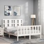 Weißer Massivholzbettrahmen mit Kopfteil 120x200 cm von vidaXL, Betten und Lattenroste - Ref: Foro24-3192227, Preis: 134,29 €...