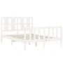 Weißer Massivholzbettrahmen mit Kopfteil 120x200 cm von vidaXL, Betten und Lattenroste - Ref: Foro24-3192227, Preis: 130,76 €...