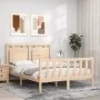 Bed frame with solid wood headboard 120x200 cm by vidaXL, Beds and slatted bases - Ref: Foro24-3192161, Price: 121,86 €, Disc...