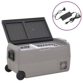 Fridge with wheels and adapter PP and PE black and gray 50 L by vidaXL, Refrigerators - Ref: Foro24-3154639, Price: 438,47 €,...