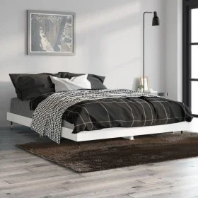 White engineered wood bed frame 140x190 cm by vidaXL, Beds and slatted bases - Ref: Foro24-832173, Price: 132,52 €, Discount: %