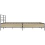 Estructura cama madera ingeniería metal roble Sonoma 160x200 cm