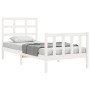 Weißer Massivholzbettrahmen mit Kopfteil 90x200 cm von vidaXL, Betten und Lattenroste - Ref: Foro24-3192087, Preis: 95,15 €, ...
