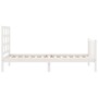 Weißer Massivholzbettrahmen mit Kopfteil 90x200 cm von vidaXL, Betten und Lattenroste - Ref: Foro24-3192087, Preis: 95,15 €, ...