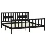 Estructura de cama con cabecero madera de pino negro 200x200cm de vidaXL, Camas y somieres - Ref: Foro24-3188190, Precio: 206...