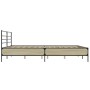 Estructura cama madera ingeniería metal roble Sonoma 180x200 cm