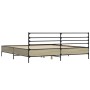 Estructura cama madera ingeniería metal roble Sonoma 180x200 cm