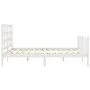 Double bed frame with white solid wood headboard by vidaXL, Beds and slatted bases - Ref: Foro24-3192107, Price: 144,43 €, Di...