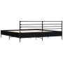 Estructura de cama madera de ingeniería y metal negro 200x200cm