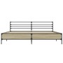 Estructura cama madera ingeniería metal roble Sonoma 200x200 cm
