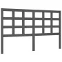 Double bed frame with gray solid wood headboard by vidaXL, Beds and slatted bases - Ref: Foro24-3192108, Price: 156,44 €, Dis...