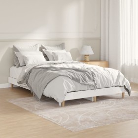 Estructura de cama madera de ingeniería blanco brillo 120x190cm