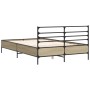 Estructura cama madera ingeniería metal roble Sonoma 120x190 cm