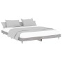 Estructura de cama madera de ingeniería gris Sonoma 200x200 cm