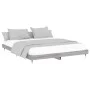 Sonoma gray engineered wood bed frame 200x200 cm by vidaXL, Beds and slatted bases - Ref: Foro24-832115, Price: 122,57 €, Dis...
