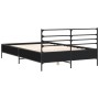 Estructura de cama madera de ingeniería y metal negro 135x190cm