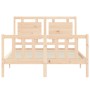 Bed frame with solid wood headboard 140x190 cm by vidaXL, Beds and slatted bases - Ref: Foro24-3192146, Price: 143,06 €, Disc...