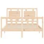 Estructura de cama con cabecero madera maciza 140x190 cm de vidaXL, Camas y somieres - Ref: Foro24-3192146, Precio: 139,21 €,...