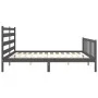 Gray solid wood bed frame with headboard 200x200 cm by vidaXL, Beds and slatted bases - Ref: Foro24-3192058, Price: 165,78 €,...